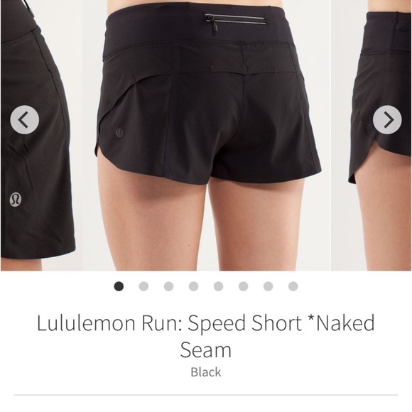 LULULEMON Run SPEED UP SHORTS Naked Seam Black SZ 4 - Picture 1 of 7